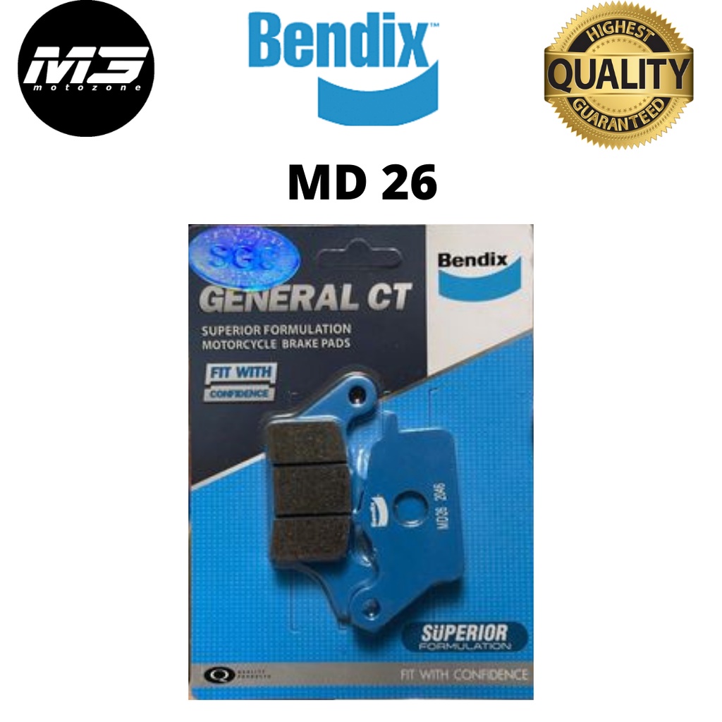 BENDIX BRAKE PADS MD26 FOR FZ16 & SKYDRIVE (new) & WAVE100R & XRM ...