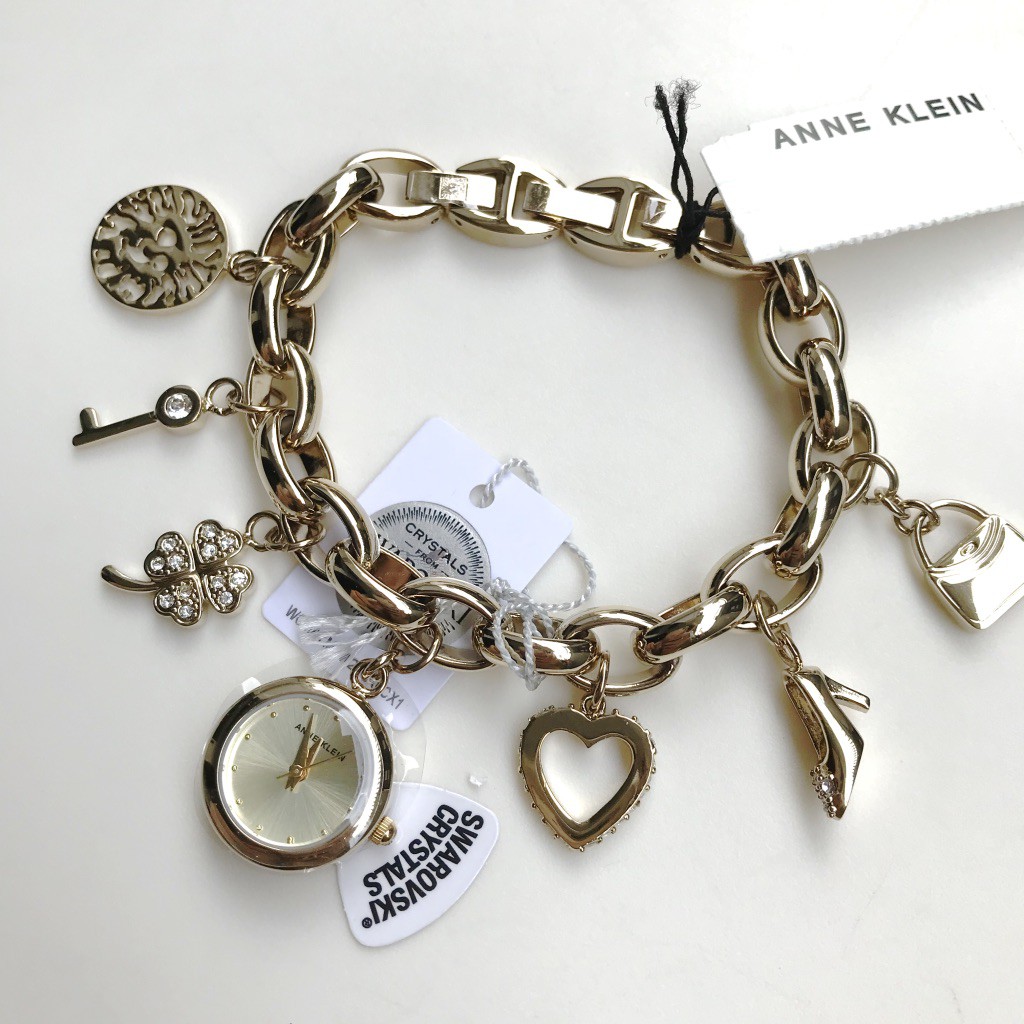 Original Anne Klein 7604chrm Swarovski Gold Charm Watch Shopee Philippines