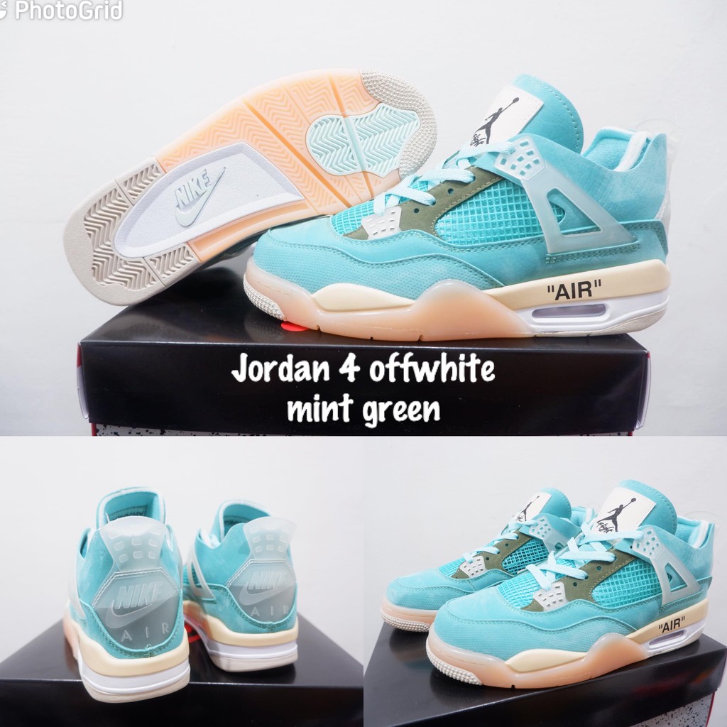 Air Jordan 4 Basketball Shoes High Offwhite Mint Green Shopee Philippines