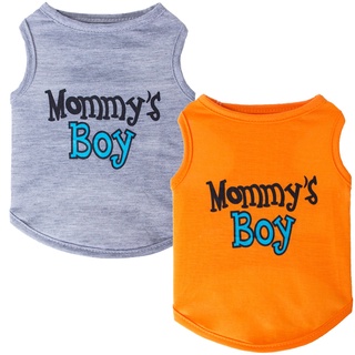 Summer Puppy Dog Vest Mommy’ s Boy Dog Clothes for Shih Tzu Male Pet Clothing Cat Tshirt