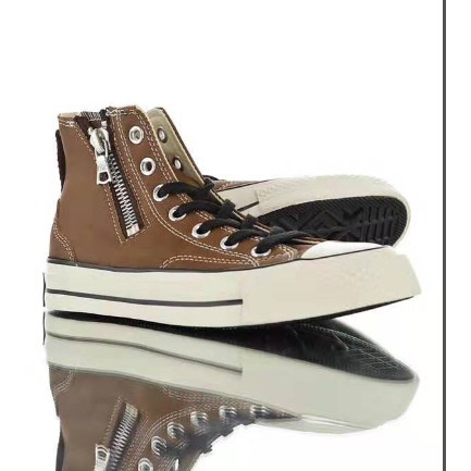 converse leather zipper