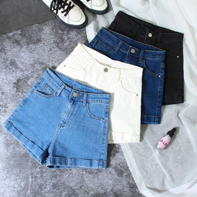high waisted elastic shorts