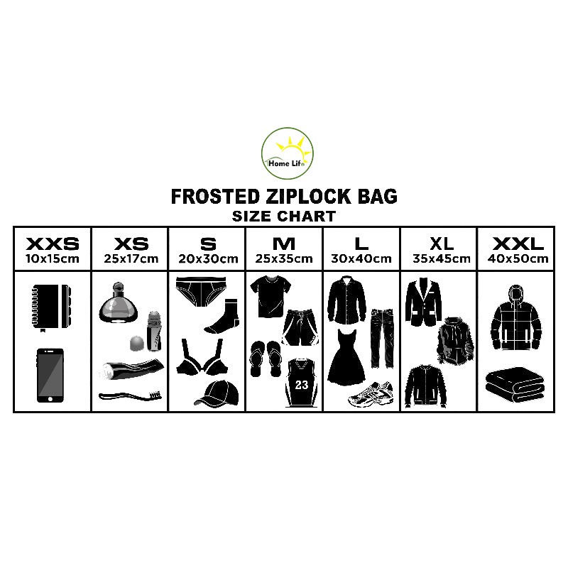 【In Stock】Clothing Ziplock Bag  Travel Pouch Frosted Matte Ziplock Bag Packaging Packaging Storage