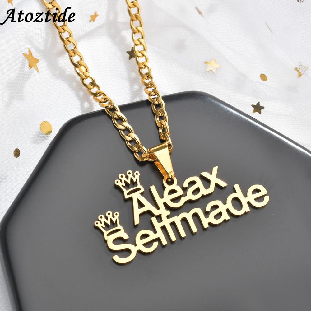 Atoztide Customized Fashion Stainless Steel Name Necklace Personalized Letter Gold Nk Chain Necklace Shopee Philippines