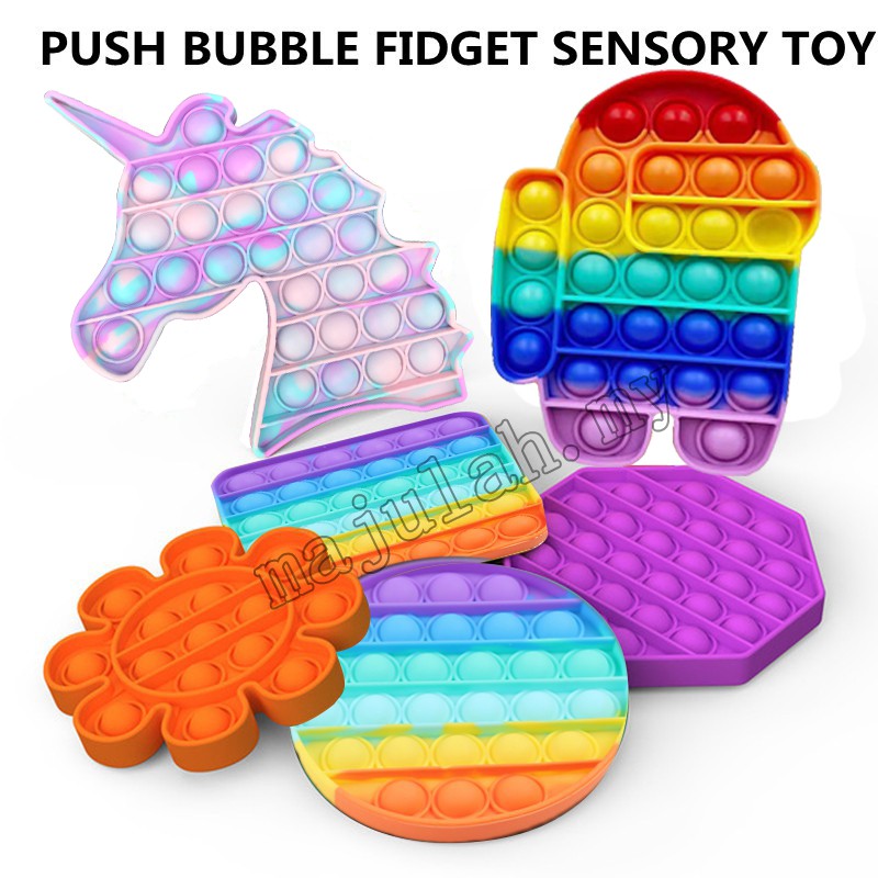 Neu Pop it Round Fidget Toy Push Bubble Stress relief Kids tiktok Family games 