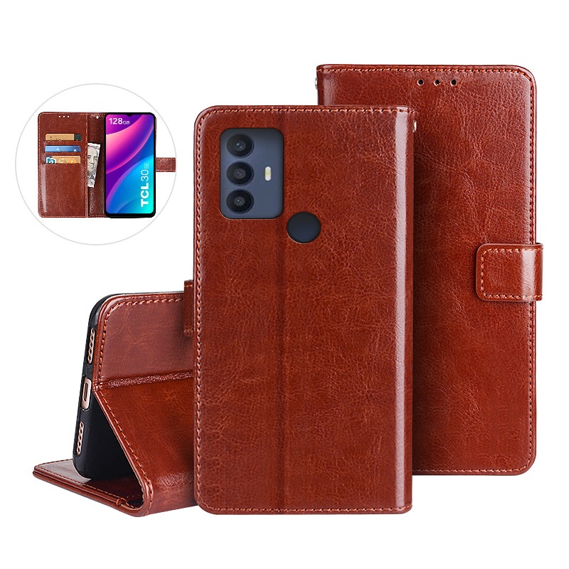 GOKEN Cover per TCL 20 SE, Custodia Folio in Pelle Flip Wallet Libro Case con Portafoglio, Premium PU/TPU Magnetica Cover con Supporto di Stand/Carte