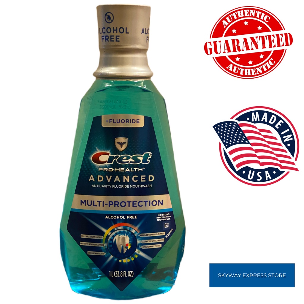 Crest ProHealth Advanced Mouthwash, MultiProtection, 1 Liter Shopee