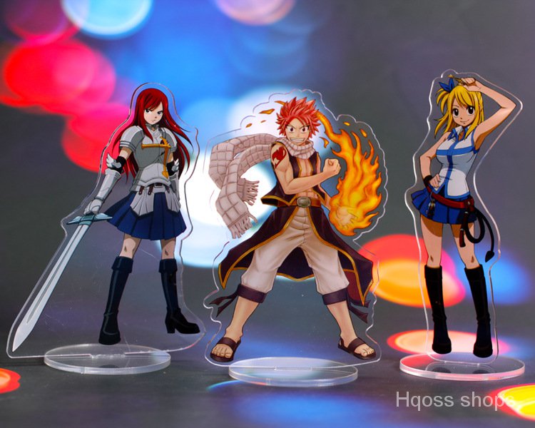 13cm Japan Hot Anime Fairy Tail Natsu Lucy Erza Acrylic Stand Figure Mdoel Toys Cake Decoration Shopee Philippines