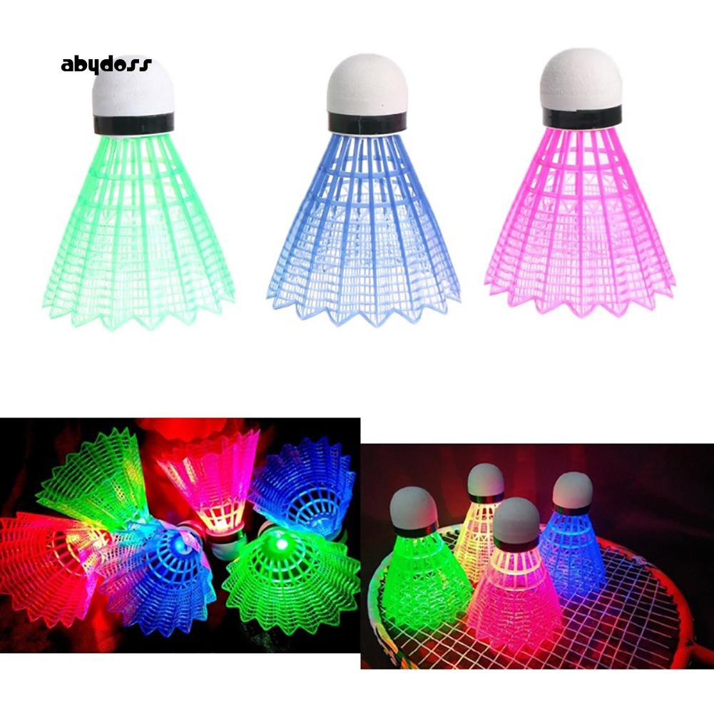 ABY _3Pcs LED Glowing Light Up Badminton Set Shuttlecock Birdies Night