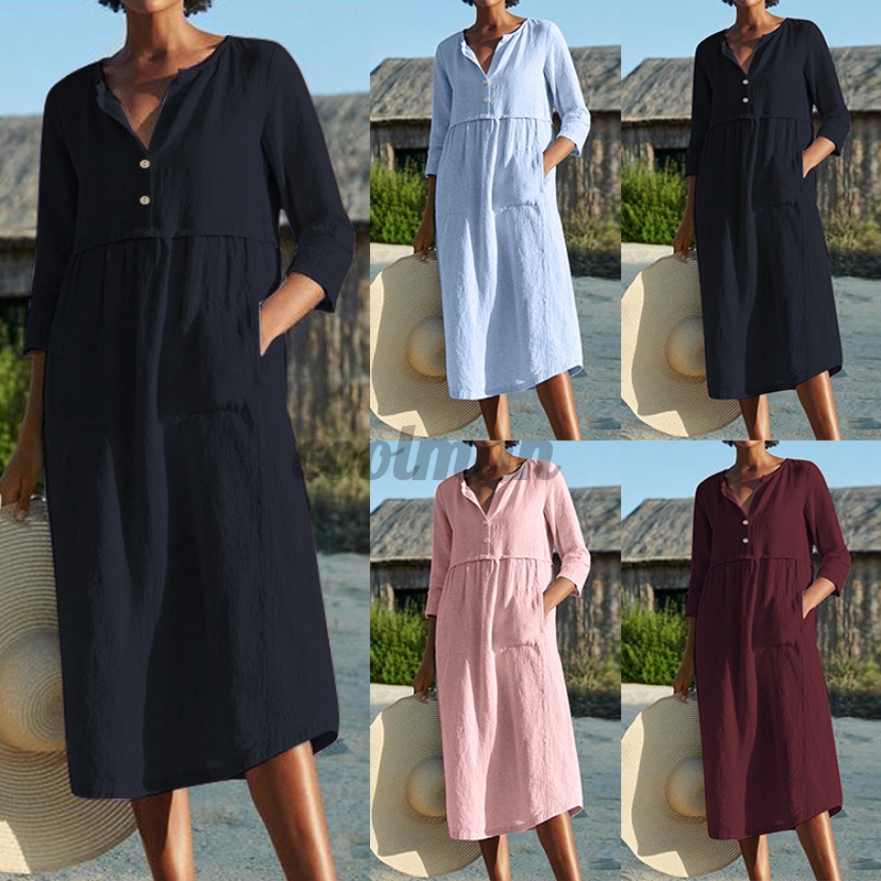 button down casual dresses