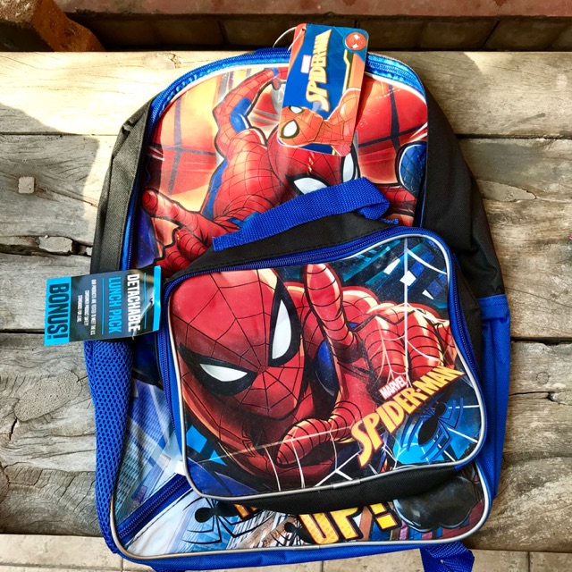 spiderman backpack with lunch bag