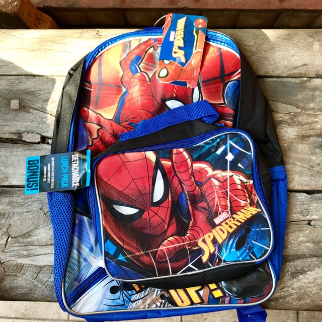 spiderman backpack and lunch box