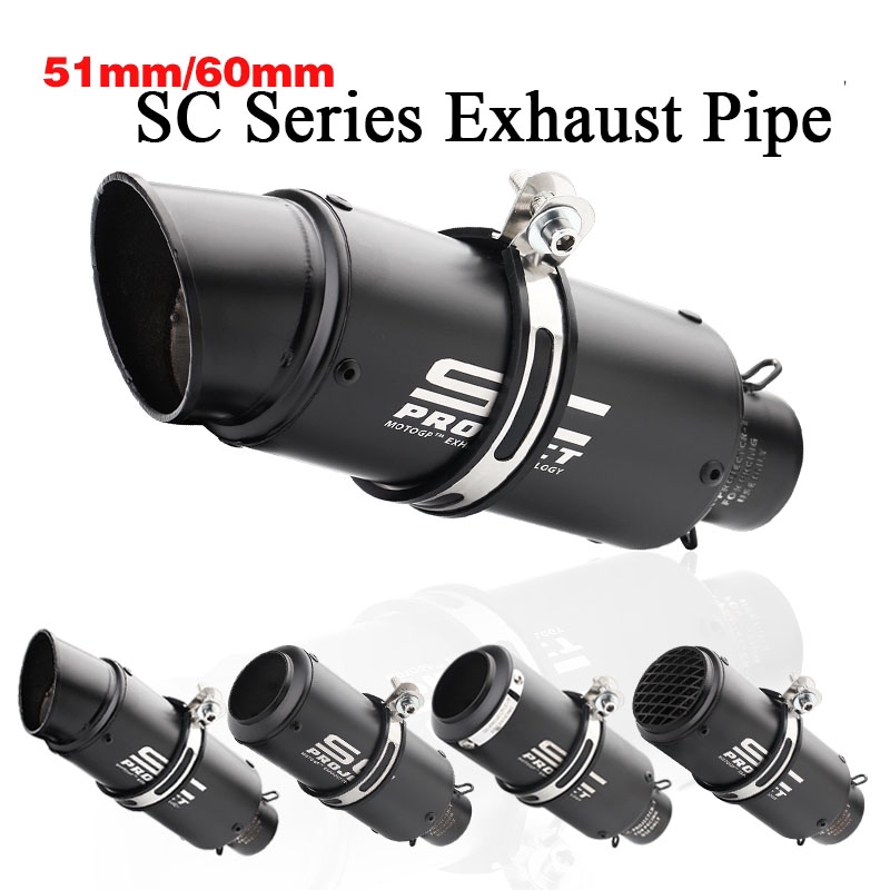 Inlet 51mm 61mm Motorcycle Exhaust Pipe SC Exhaust Mufflers Shopee