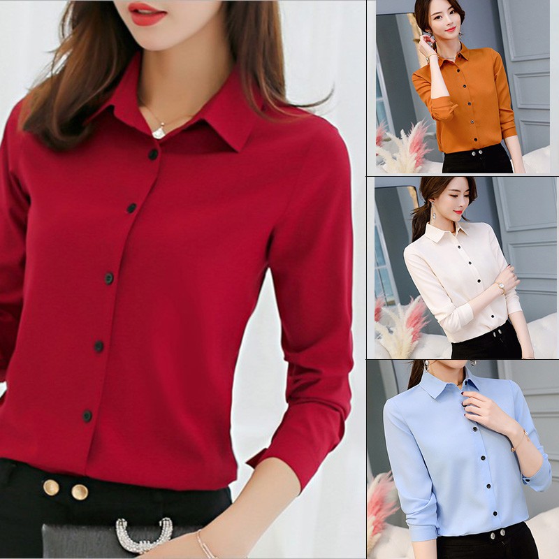 womens red dress shirt