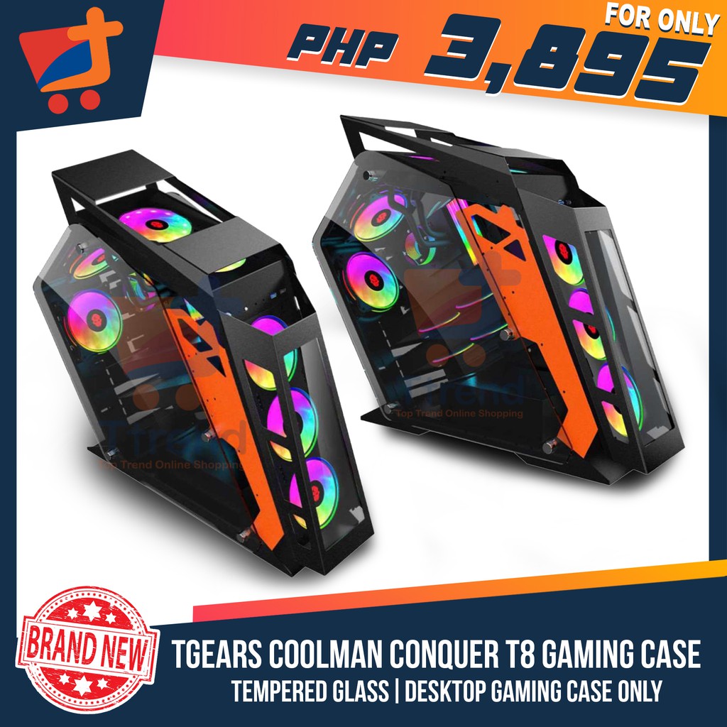 TGEARS Coolman Conquer T8 Tempered Glass Micro ATX Robot Desktop Gaming Case Mid Tower Case