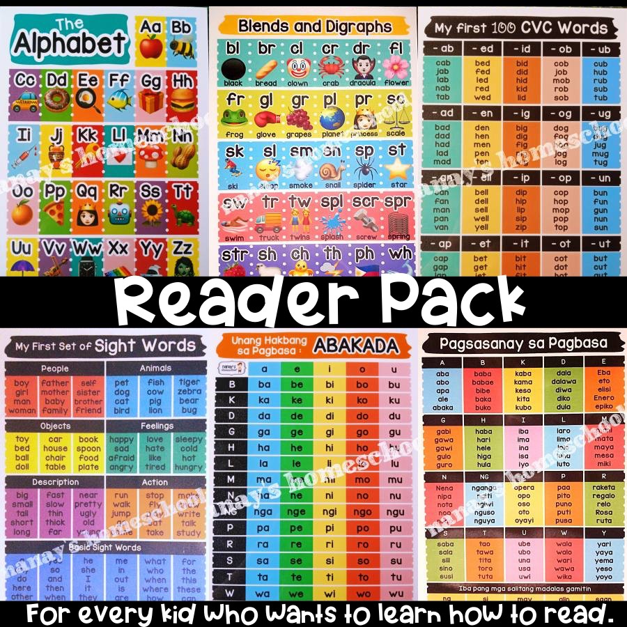 Reader Pack Laminated Educational Charts Alphabet Blends Abakada