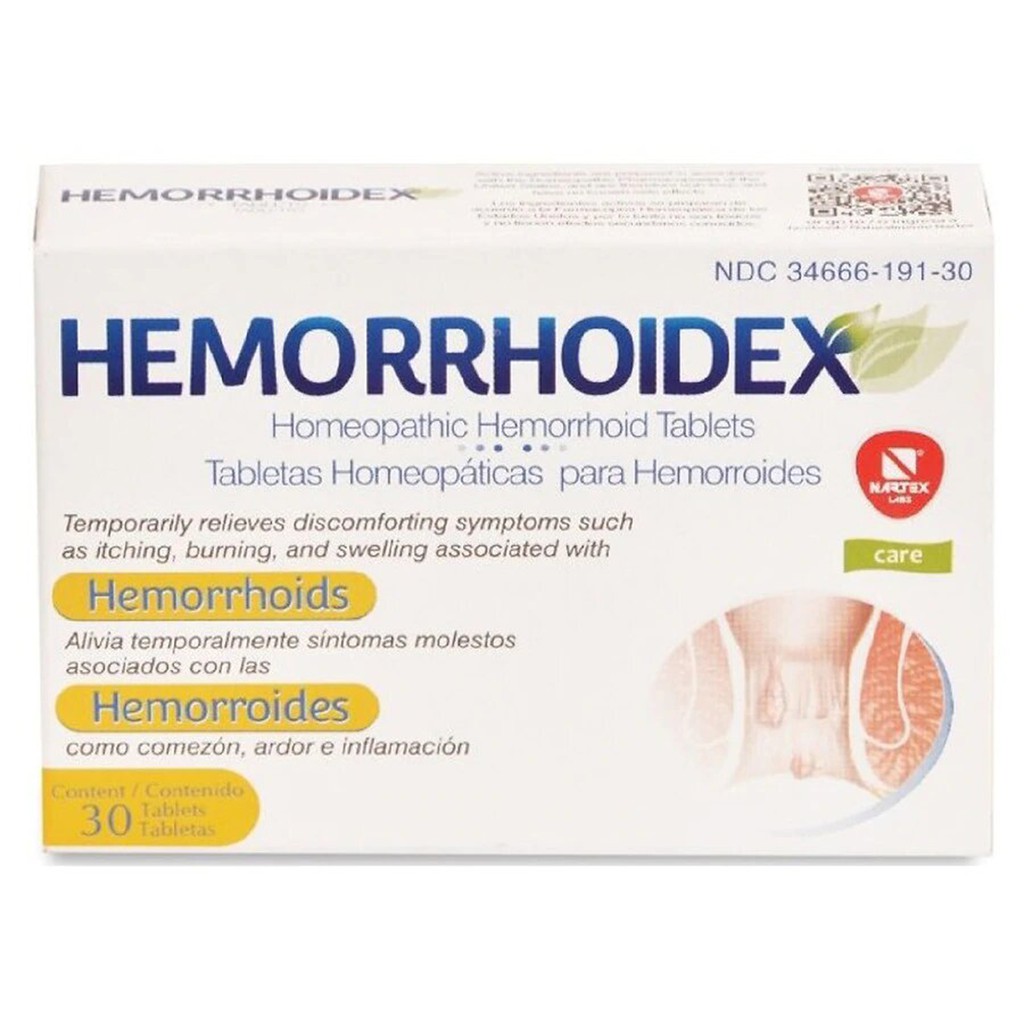 Hemorrhoidex Homeopathic Hemorrhoid Relief, 30 Tablets Shopee