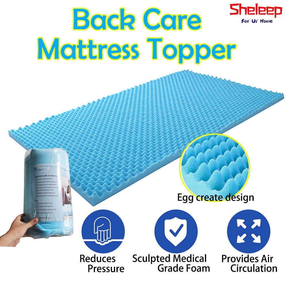 Sheleep Back Care Foam Mattress Topper Egg Mattress Foam (BioAire/Back