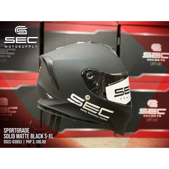 Helmet Full Face SEC Sportgrade Solid matt black Shopee Philippines