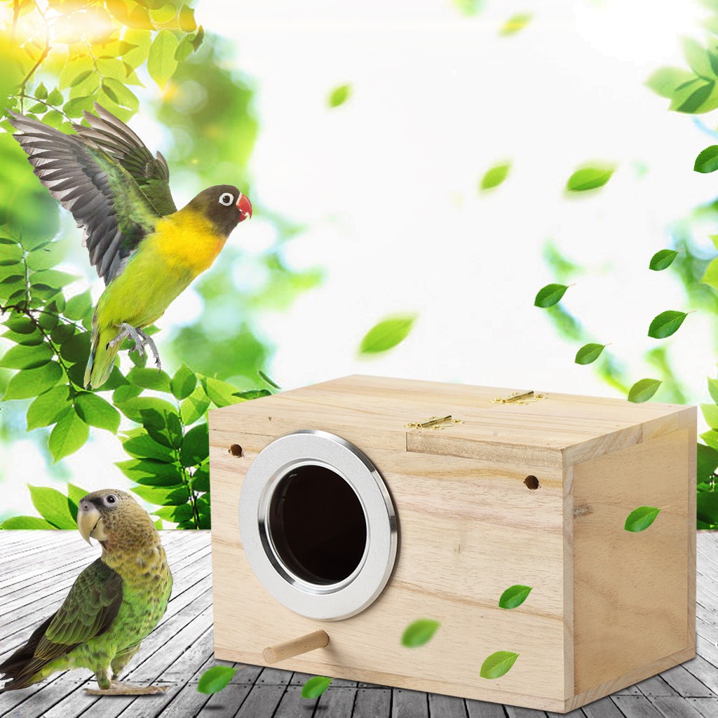 Plastic Parakeet Nest Box Bird House Budgie Wood Breeding Box for Lovebirds Parrotlets Mating Box Purple or Green 