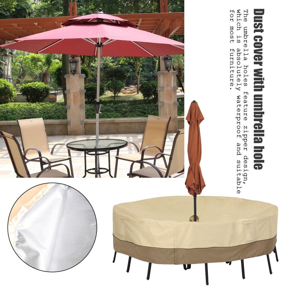 patio table and chairs cover with umbrella hole
