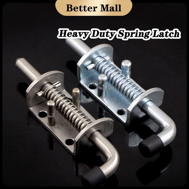 Heavy Duty Spring Loaded Latch Metal Lock Barrel Bolt Latch Hasp Safety ...