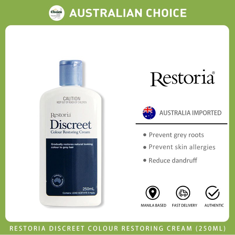 Authentic Restoria Discreet Hair Color Restoring Cream 250 ml Shopee Philippines
