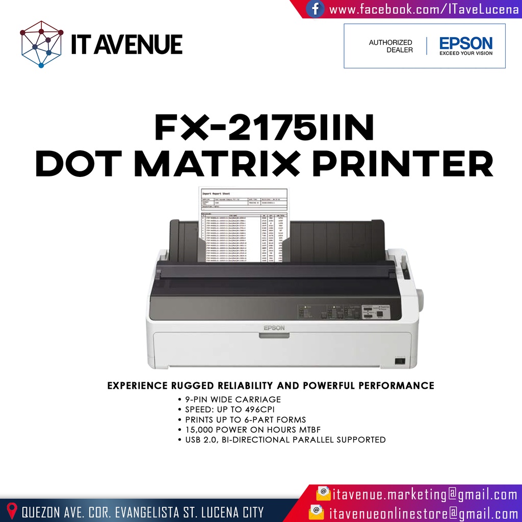 Epson FX2175IIN Dot Matrix Printer Shopee Philippines