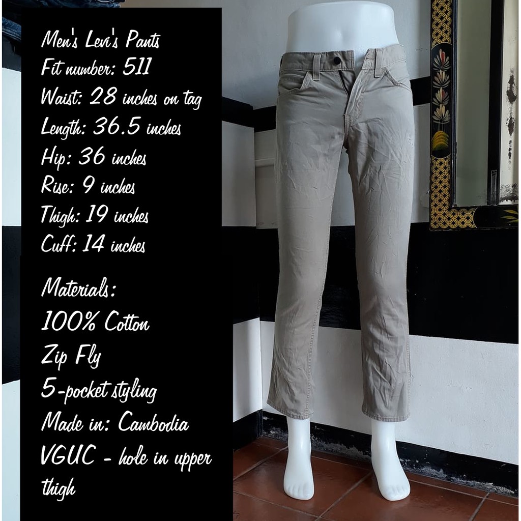 levi's size 28 in us