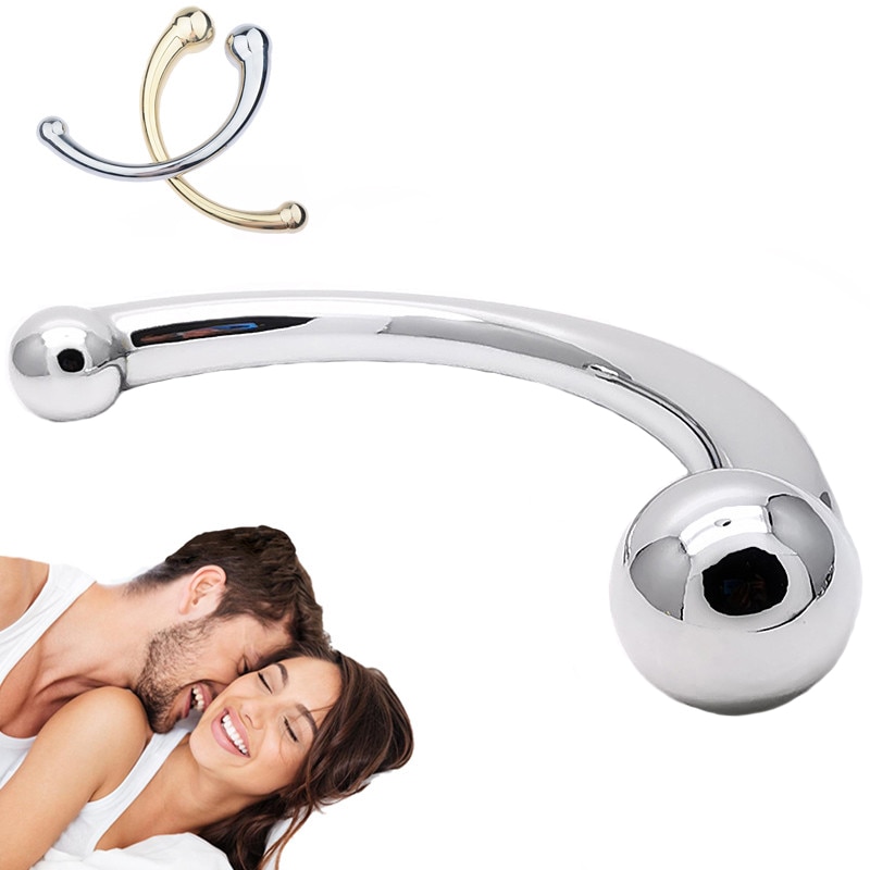 Double Ended Stainless Steel G Spot Wand Massage Stick Pure Metal Penis