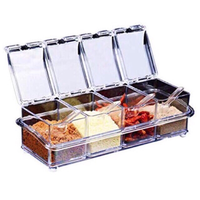 Crystal Clear Seasoning Box Acrylic Spice Rack Storage Container ...