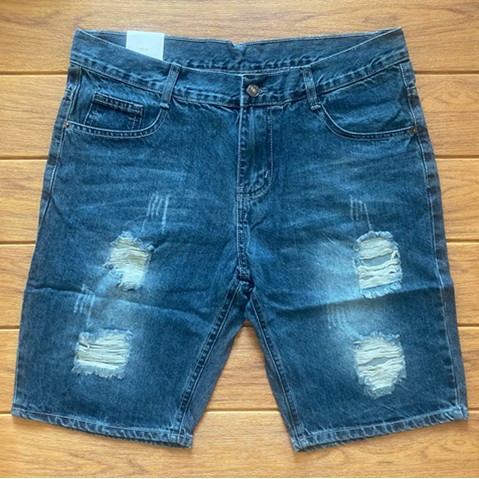 New Korean Fashion Denim Shorts For Men Blue Casual Summer Tattered Shorts Maong Plus Size COD