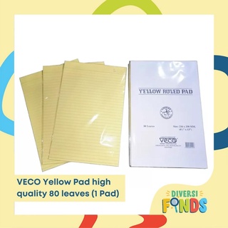 Veco Yellow Pad 80 leaves per pad 32 lines 8.5