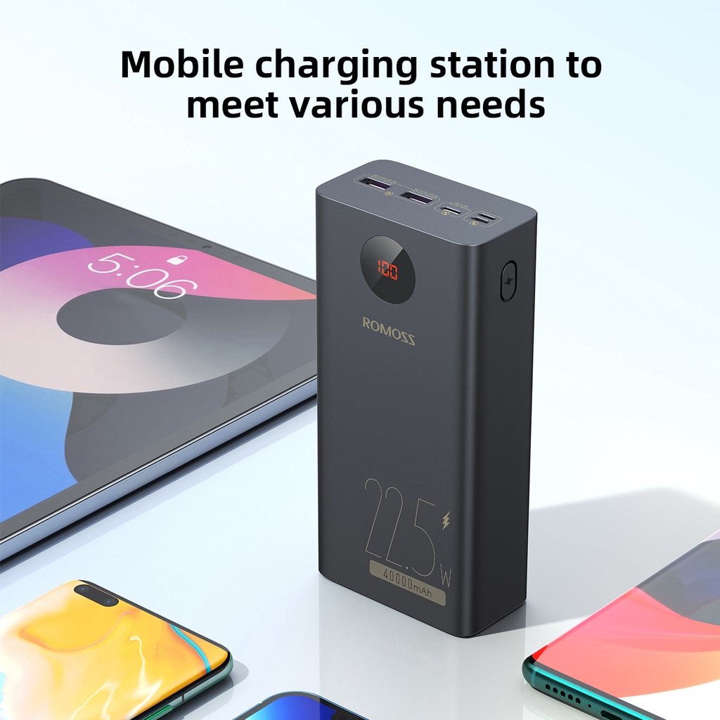 Romoss PEA40PF 40000mAh Power Bank 22.5W Two-Way Fast Charge PD20W Smart Digital Display Powerbank - Image 5