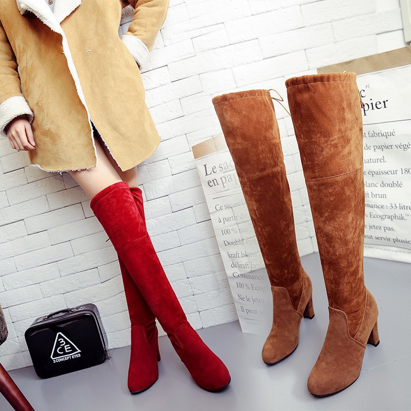 red suede womens boots