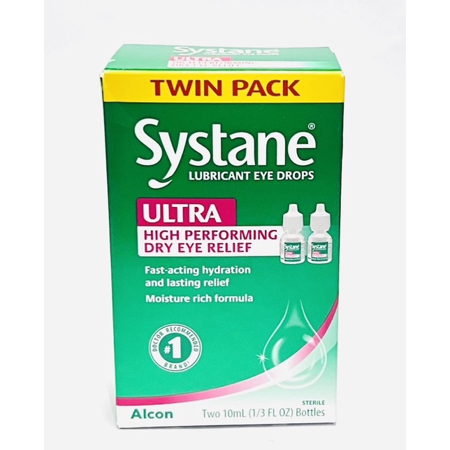 Systane Ultra Lubricant Eye Drops, Twin Pack, 10ml each (1/3fl oz ...