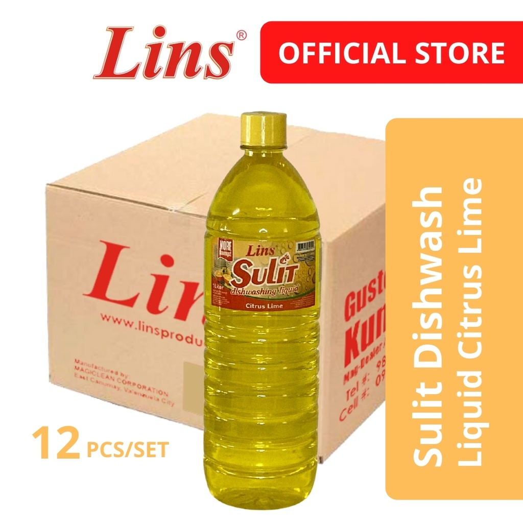 Lins Sulit Dishwashing Liquid CitrusLime 1 Liter 12 pcs/box Shopee