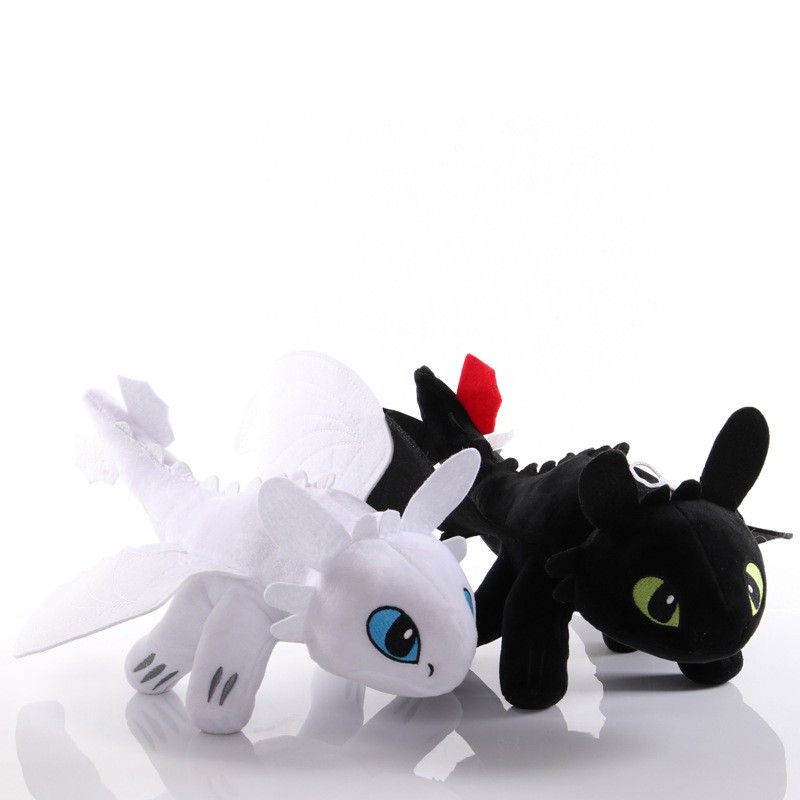 20-50CM How To Train Your Dragon Plush Toy Black & white Dragon ...