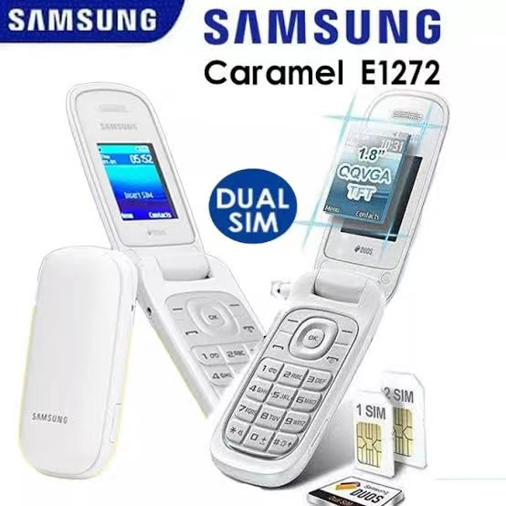 NEW! E1272 Samsung Flip Mobile Phone Keypad Cell Phone Dual SIM Card