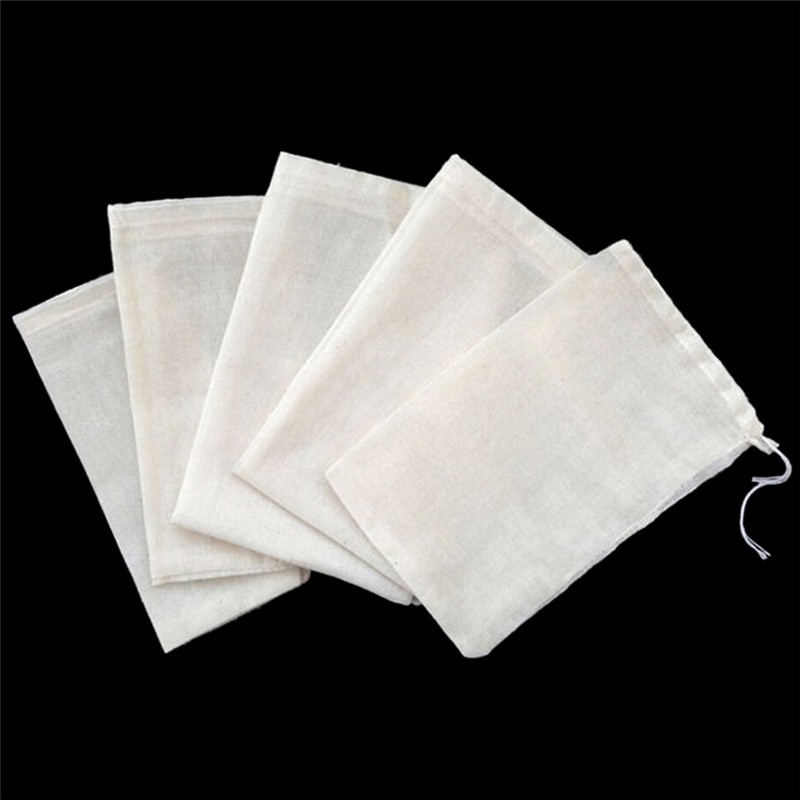 Spices Cotton Muslin Drawstring Bags Herbs 50 Pcs Tea Filter Bags Reusable Mesh Bag for Loose Tea Soap and Jewellery Gifts