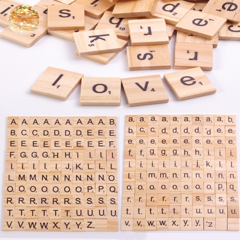 100pcs Wood Chip Diy Decorative Letters Wooden Blanks Kids Handmade Madera Diy Home Festivals Crafts Shopee Philippines