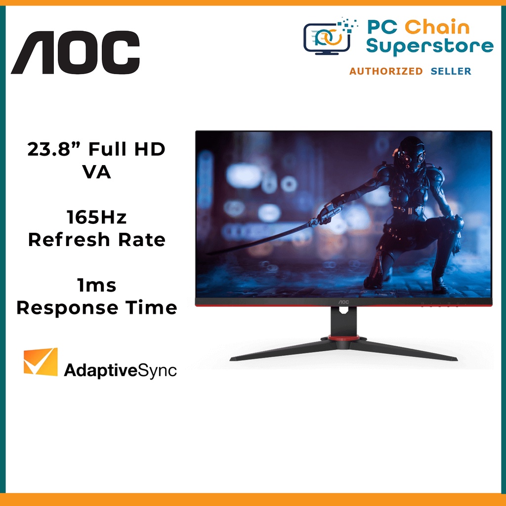 AOC 24G2SE Gaming Monitor - 24" Full HD VA | 165Hz | 1ms MPRT ...
