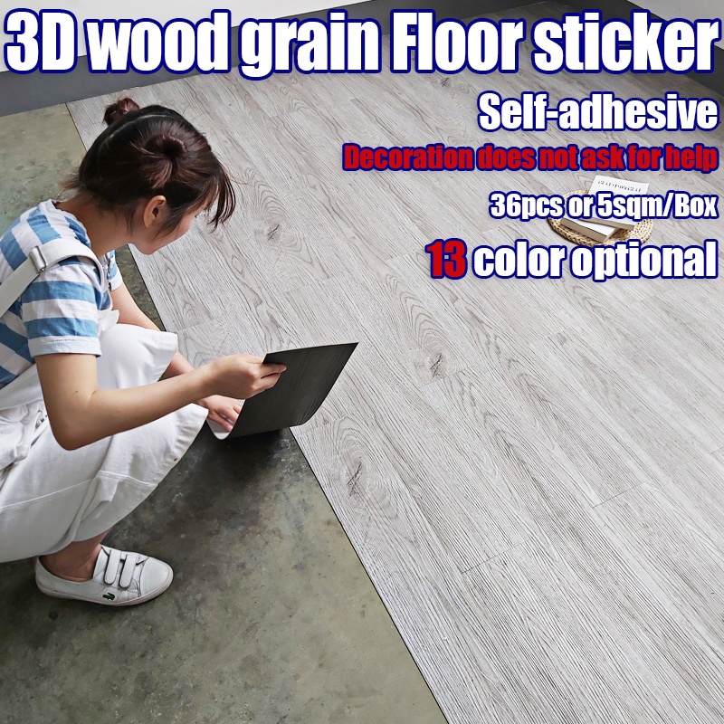 3D vinyl Floor sticker 36pcs/Box PVC Floor Sticker 91*15cm Self