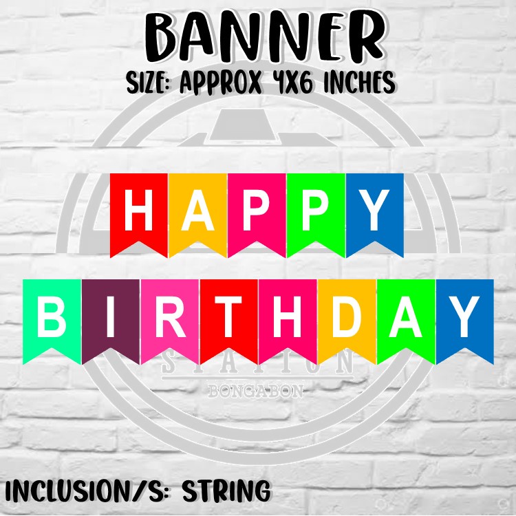 Colorful theme happy birthday banner