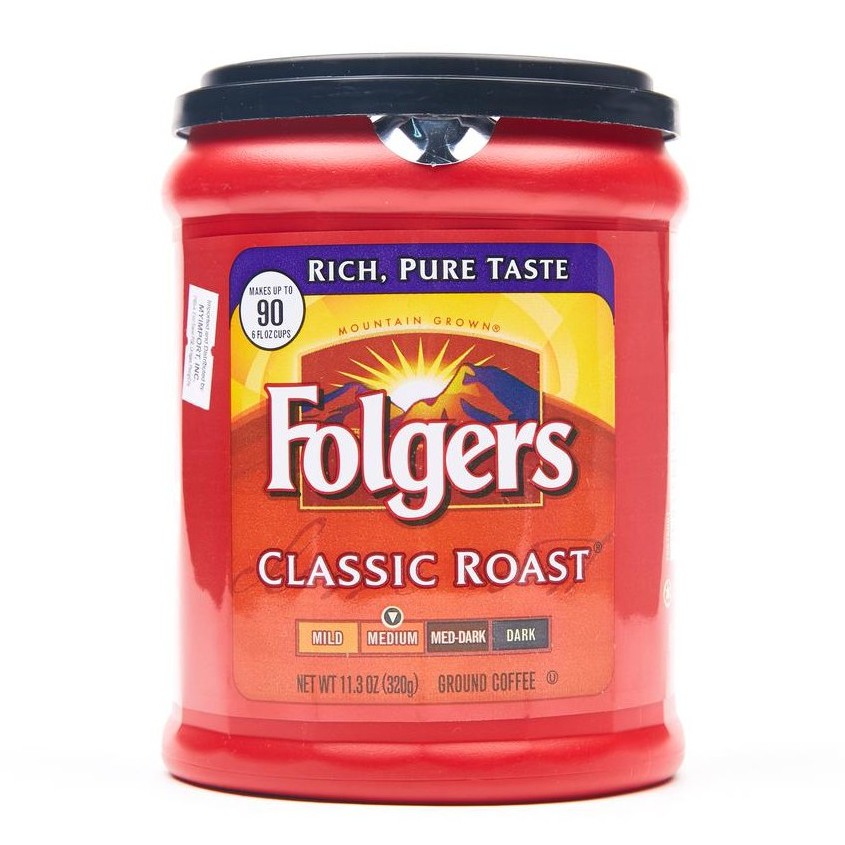 Folgers Classic Medium Roast Ground Coffee, Made from Mountain Grown