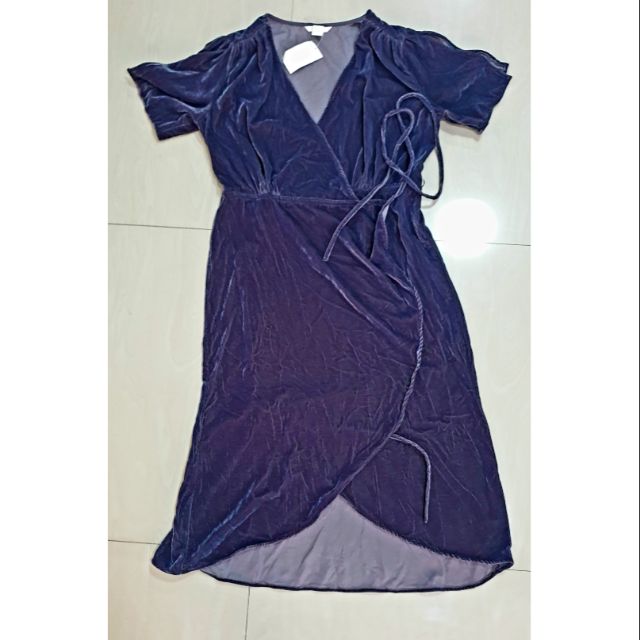 velvet wrap around dress
