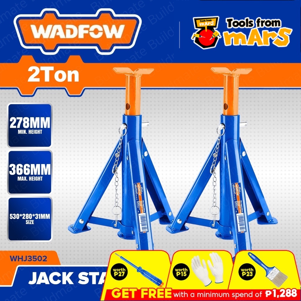 WADFOW 2 TONS Jack Stand Double Locking Support Jack Adjustable Stand