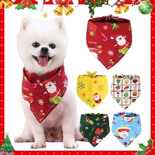 Christmas Pet Dog Bibs Bandana Dog Cat Printed Scarf Bibs Puppy Bandanas Pet Supplies fashionqueen fashionqueen #4