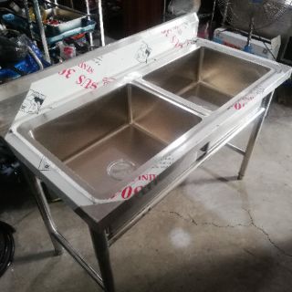 Stainless Steel Sink with Stand 120cm x 60 cm | Shopee ...