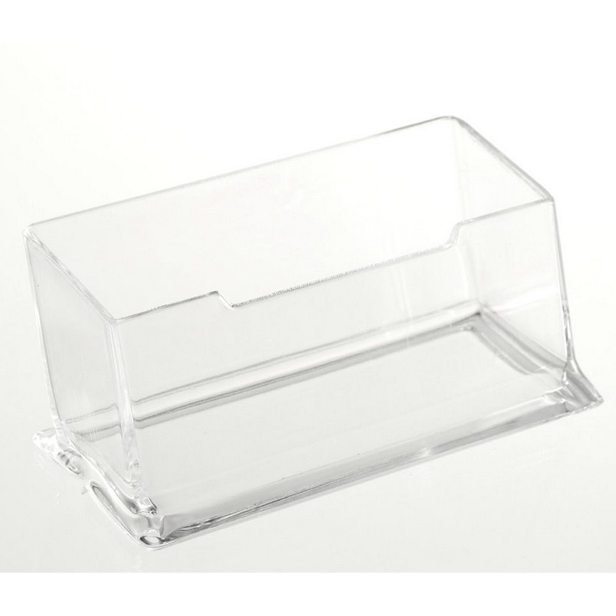 Clear Desktop Business Card Holder Display Stand Acrylic Plastic Desk Shelf CE 